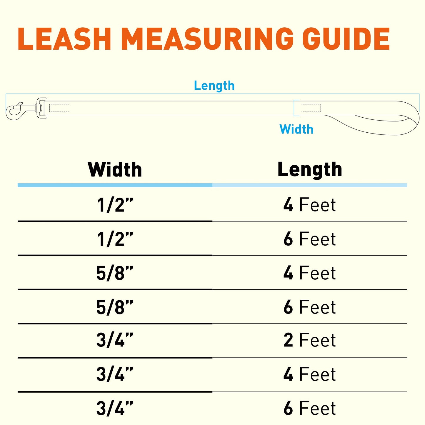 Biothane Waterproof Dog Leash 6 ft