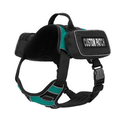 Quest Dog Harness Removable Utility Saddlebags + Built-In Waste Bag Dispenser