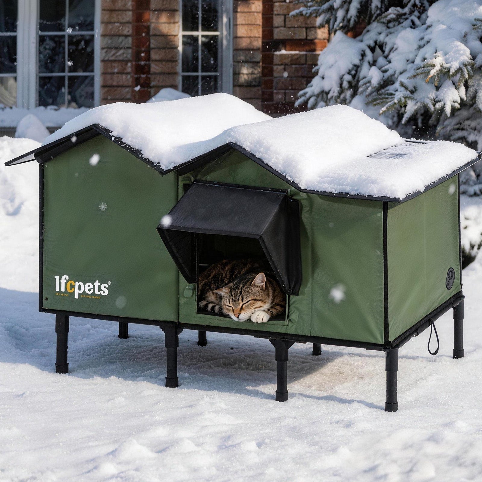 Insulated Elevated Outdoor Cat House