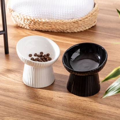 Oscar Fluted Elevated Cat Dish