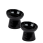 Oscar Fluted Elevated Cat Dish - Black