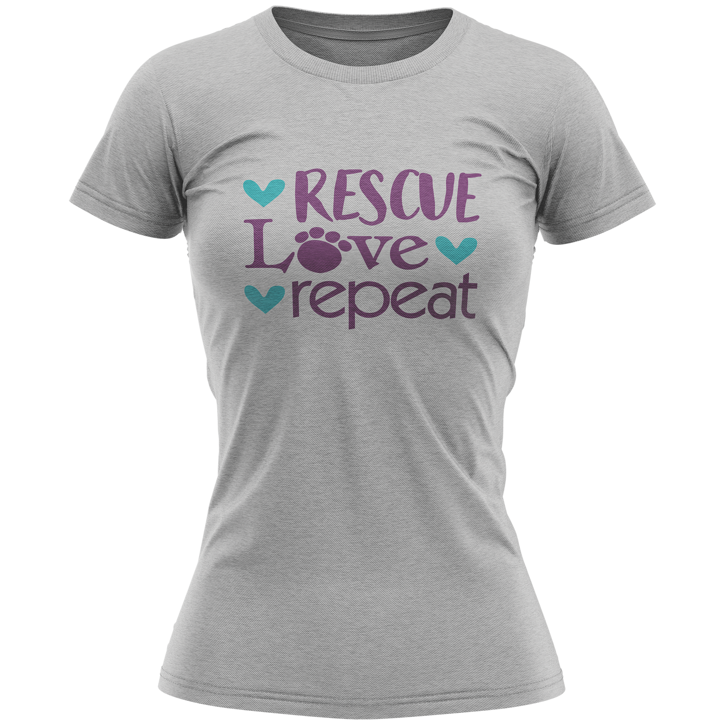 Ladies T-Shirt - Rescue Love Repeat