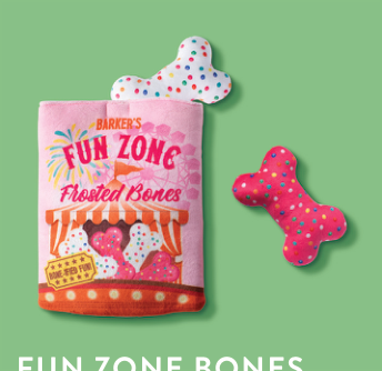 FUNZONE BONES HIDE & SEEK PLUSH DOG TOY Case of 4