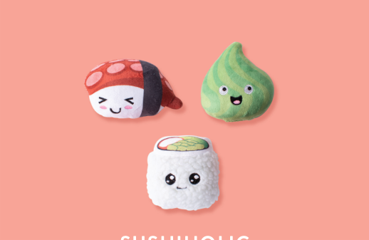 SUSHIHOLIC 3PCS SMALL DOG TOY SET Case of 4
