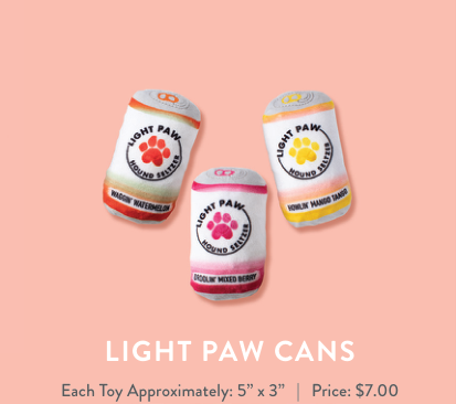 LIGHT PAW CANS 3 PIECES SMALL DOG TOY SET Case of 4