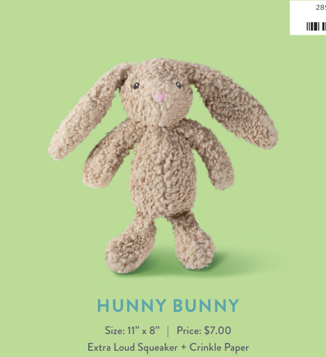 BUNNY LOVE-PLUSH DOG TOY Case of 4