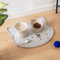 Oscar Silicone Cat Placemat - Light Grey