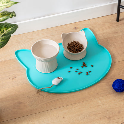 Oscar Silicone Cat Placemat - Blue