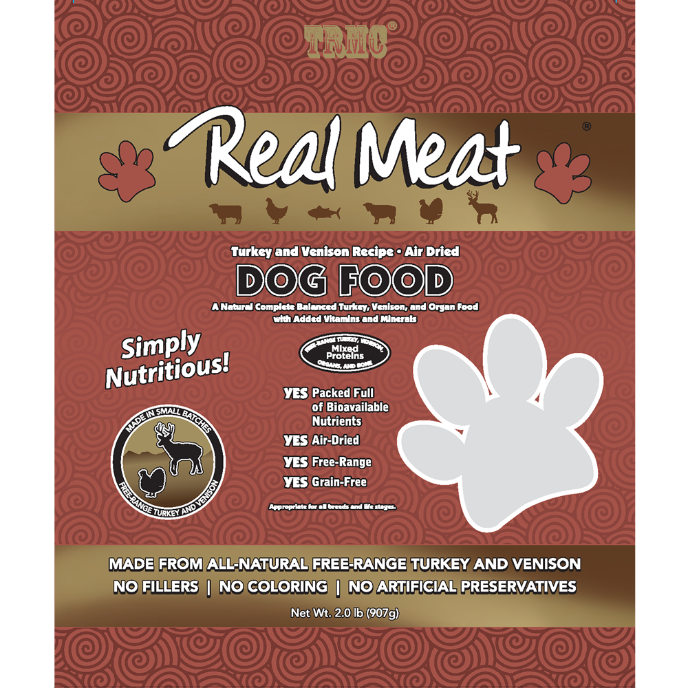Real Meat Air Dried Turkey & Venison Dog Food 2lb