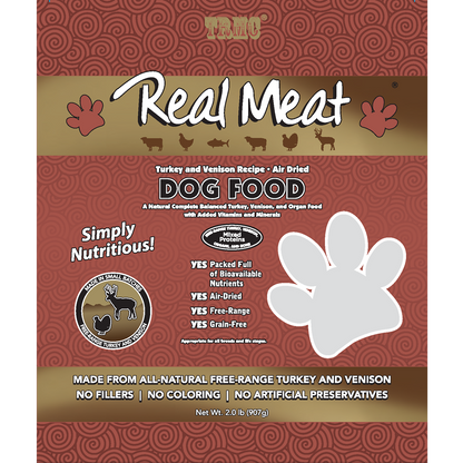 Real Meat Air Dried Turkey & Venison Dog Food 2lb