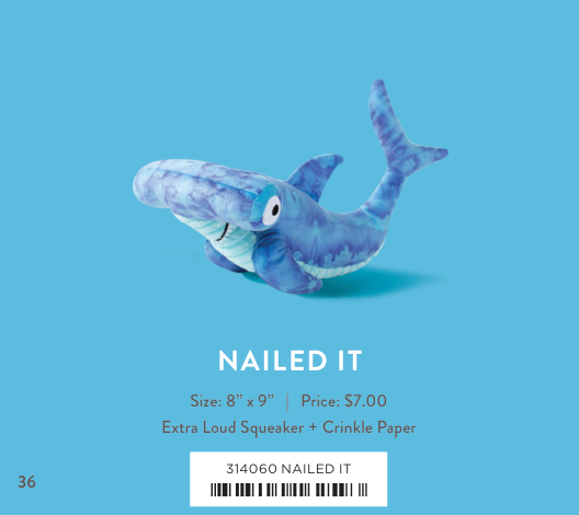 NAILED IT PLUSH DOG TOY Case of 4