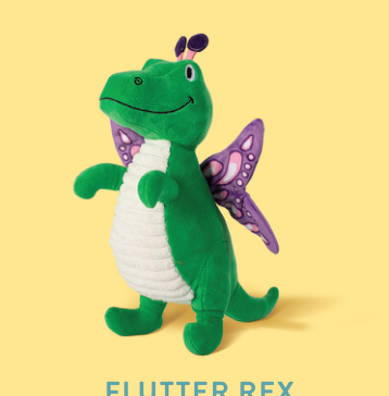 FLUTTER REX PLUSH DOG TOY Case of 4