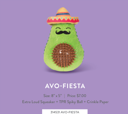 AVO FIESTA PLUSH DOG TOY Case of 4