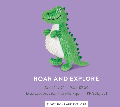 ROAR AND EXPLORE PLUSH DOG TOY Case of 4