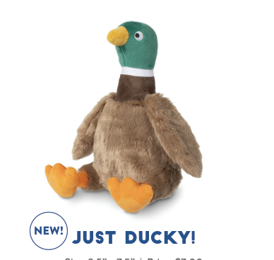 JUST DUCKY PLUSH DOG TOY Case of 4