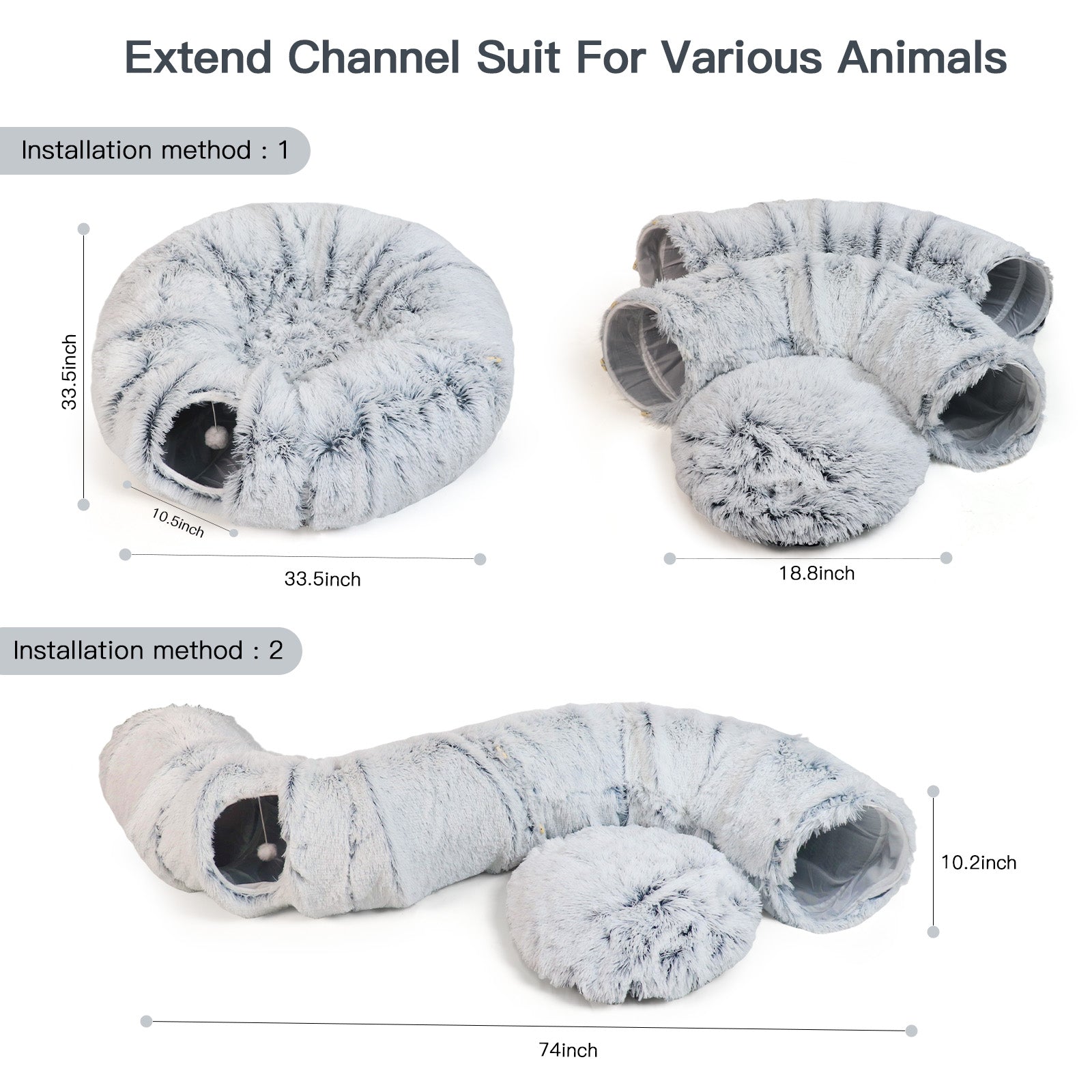 Frost Plush Cat Tunnel Bed