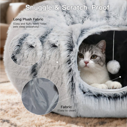 Frost Plush Cat Tunnel Bed