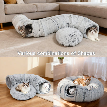 Frost Plush Cat Tunnel Bed