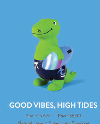 GOOD VIBES HIGH TIDES LATEX DOG TOY Case of 4