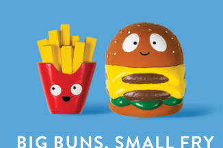BIG BUNS, SMALL FRY 2PC LATEX DOG TOY Case of 4