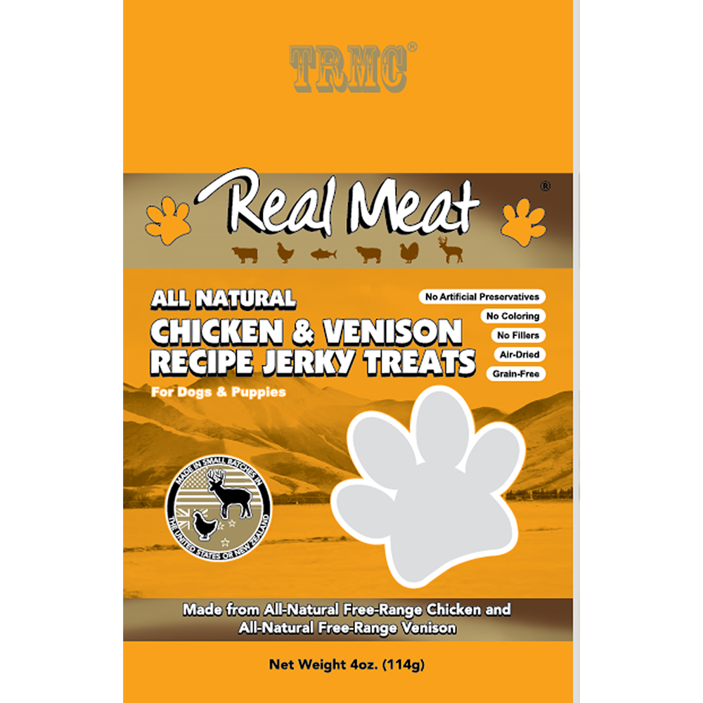 Real Meat Chicken & Venison Jerky Treats 4oz