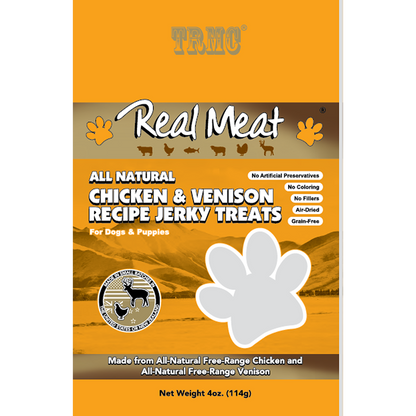 Real Meat Chicken & Venison Jerky Treats 4oz
