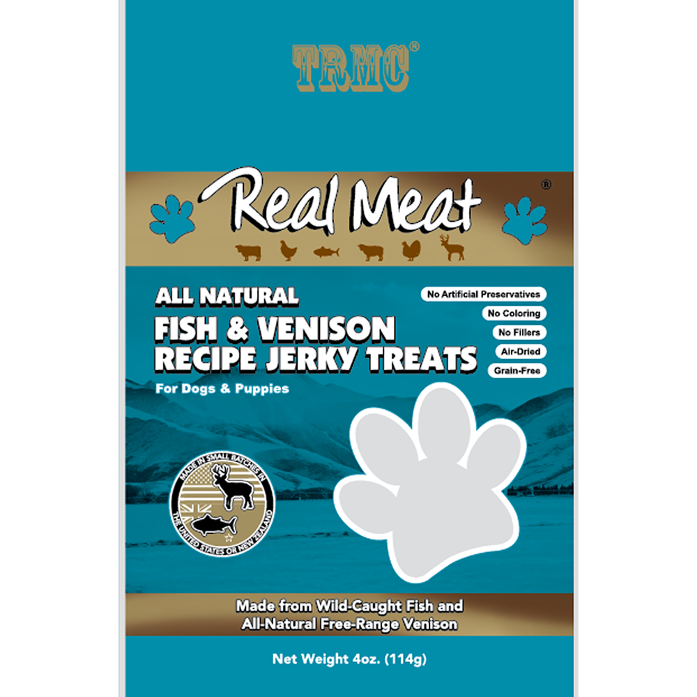 Real Meat Fish & Venison Jerky Treats 4oz
