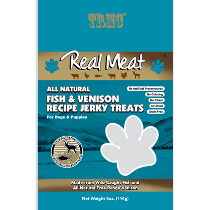 Real Meat Fish & Venison Jerky Treats 4oz