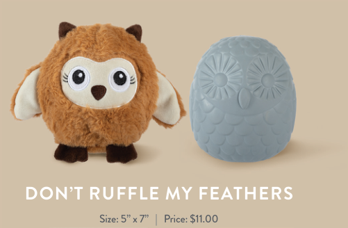 DON'T RUFFLE MY FEATHERS RUBBER PLUSH DOG TOY Case of 4