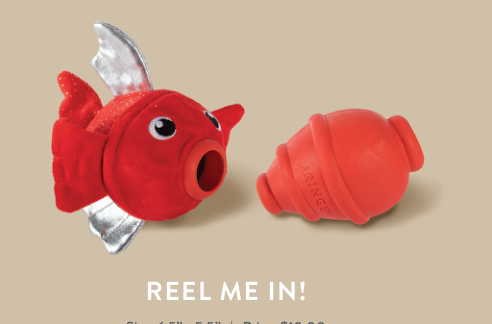 REEL ME IN RUBBER W/PLUSH DOG TOY Case of 4