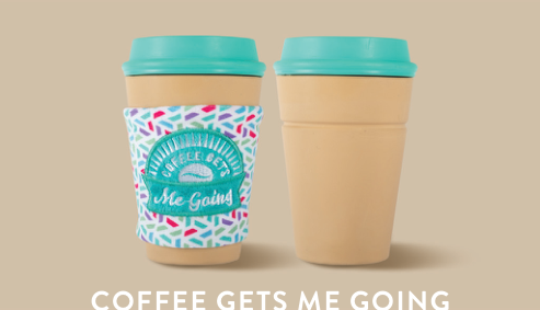 COFFEE GETS ME GOIN RUBBER PLUSH DOG TOY Case of 4