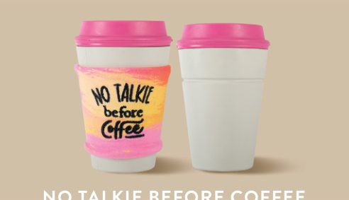 NO TALKIE BEFORE COFFEE RUBBER W PLUSH DOG TOY Case of 4