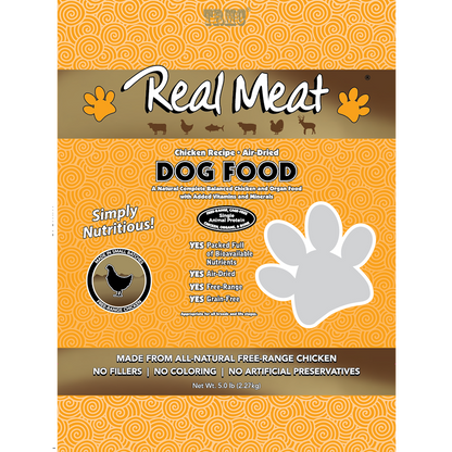 Real Meat Air Dried Chicken Dog Food 5lb