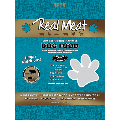 Real Meat Air Dried Lamb & Fish with Mussels Dog Food 5lb