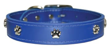 Signature Leather Collar (Paws) - 1" x 22"