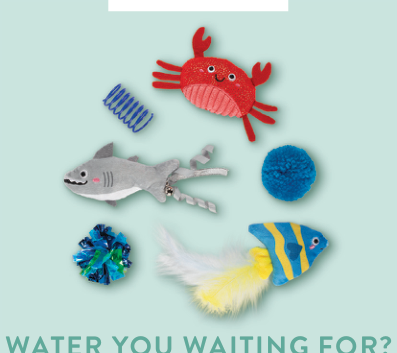 WATER U WAITING FOR CAT TOY SET OF 6 Case of 4