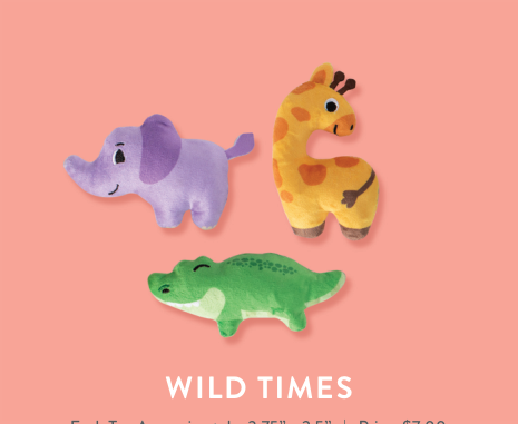 WILD TIMES 3 PIECES SMALL DOG TOY SET Case of 4