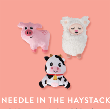 NEEDLE IN HAYSTACK 3 PIECE SMALL DOG TOY SET Case of 4