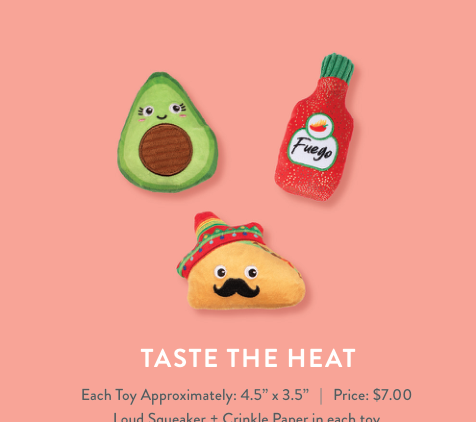 TASTE THE HEAT 3PCS SMALL DOG TOY SET Case of 4