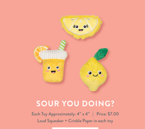 SOUR YOU DOING 3PCS SMALL DOG TOY Case of 4