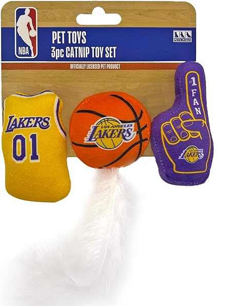 Los Angeles Lakers 3 Pc Cat Nip Toy Set