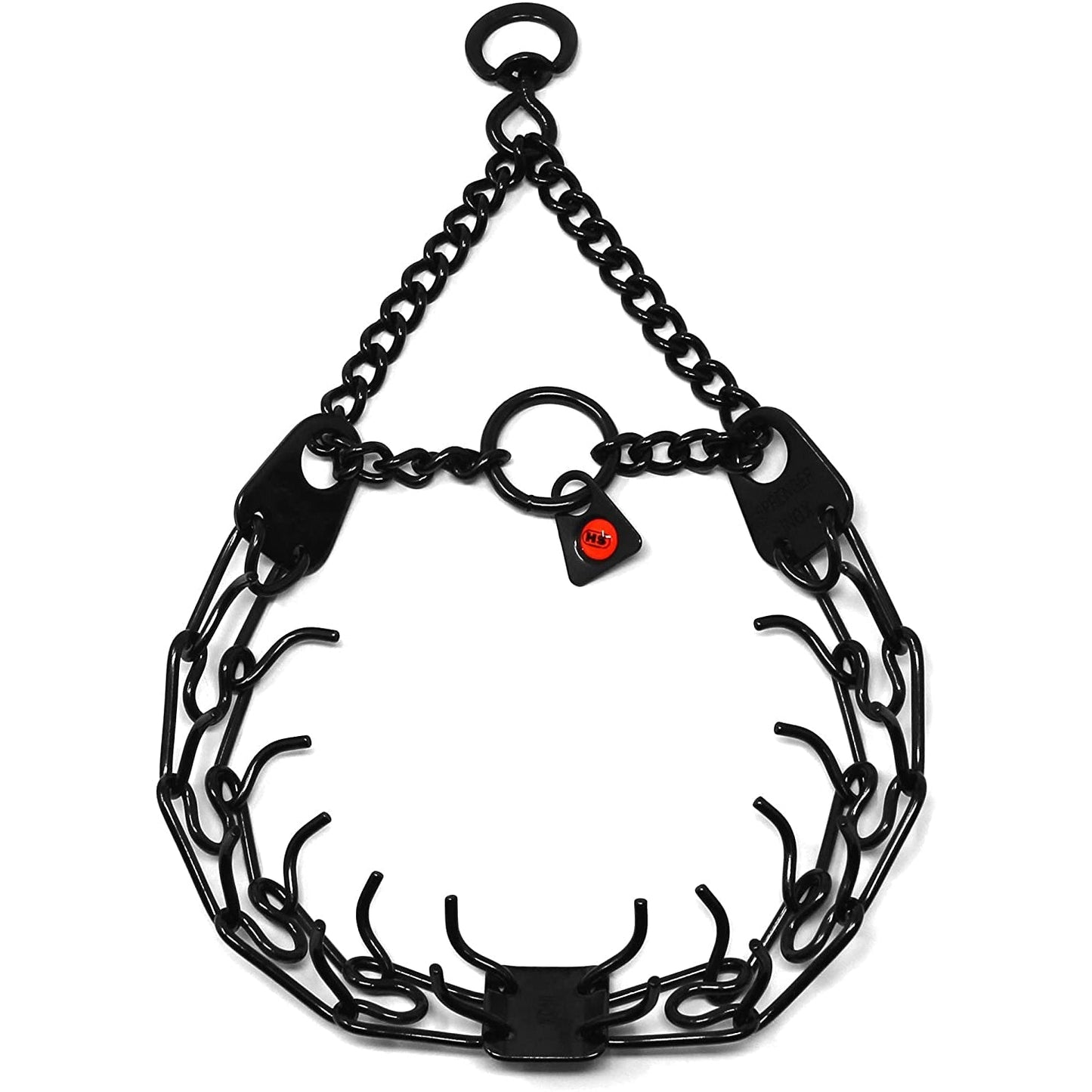 Herm Sprenger Black Stainless Steel Prong Dog Training Collar with Swivel