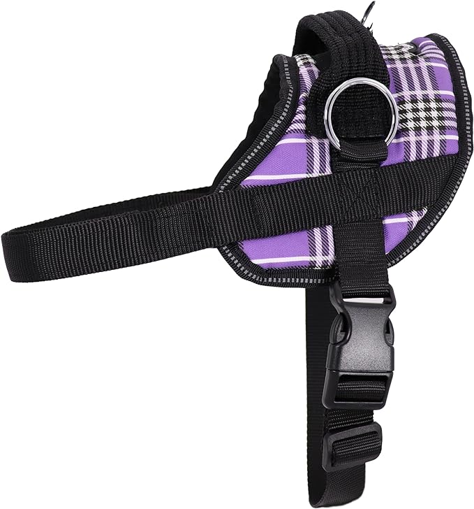 No Pull Harness - Plaid & Camo - Purple Plaid