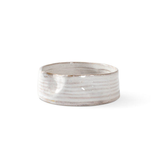 RIBBED WHITE SM STONEWRE RIBBED BOWL