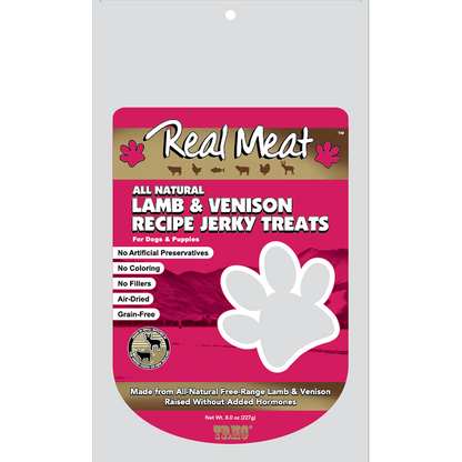 Real Meat Lamb & Venison Jerky Strips 8oz