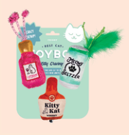 KITTEN MY DRINK ON CAT TOY SET OF 3 Case of 4