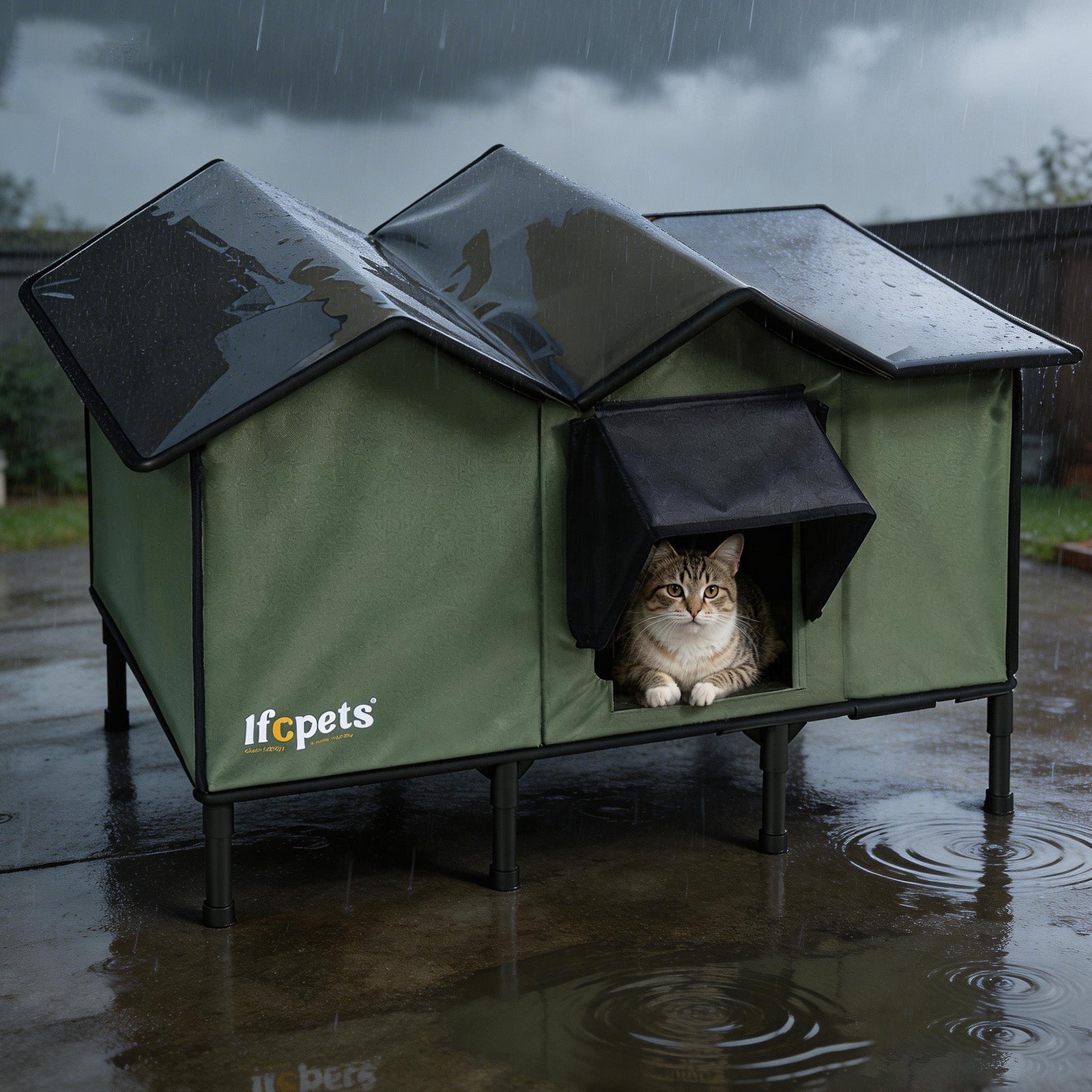 Insulated Elevated Outdoor Cat House