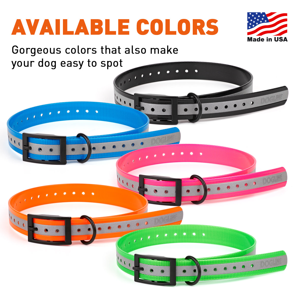 Biothane Reflective E-Collar Replacement Strap