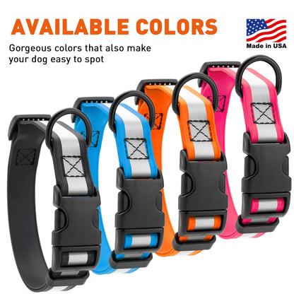 Dogline Biothane Reflective Dog Collar with Quick Release Buckle