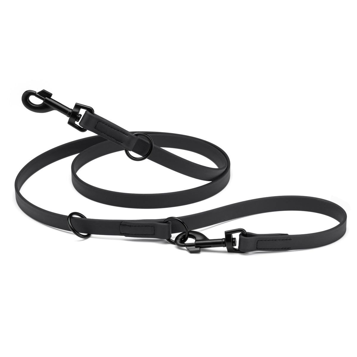 Biothane Adjustable Multi-Purpose Dog Leash with Black Hardware, 7FT